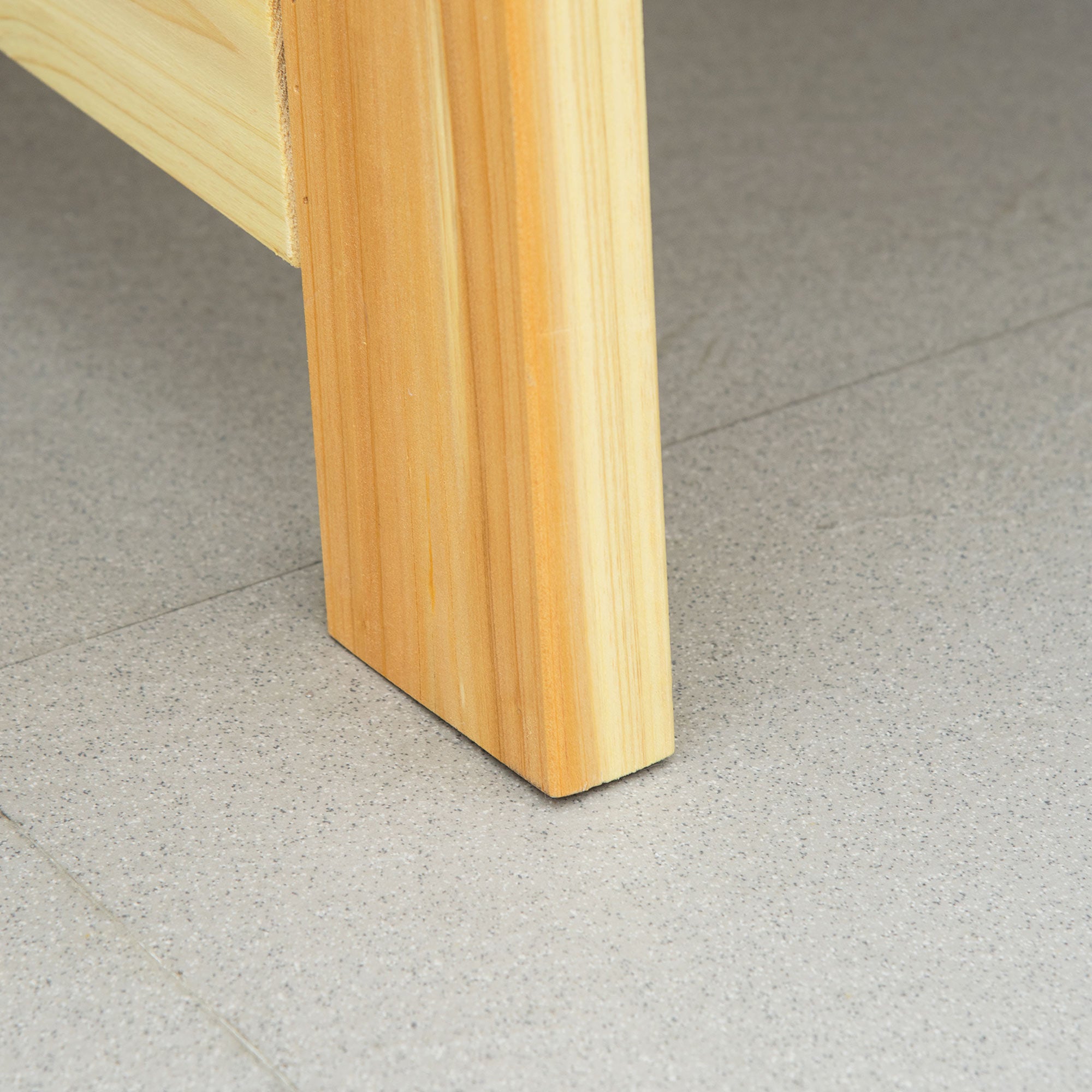 Outsunny Wooden Garden bench 2 cars with high backrest, 116x56x80cm, natural color - Borgè