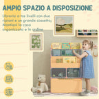 Small Children's Bookcase with MDF Shelves and Drawer, 60x29.9x90cm, Pink