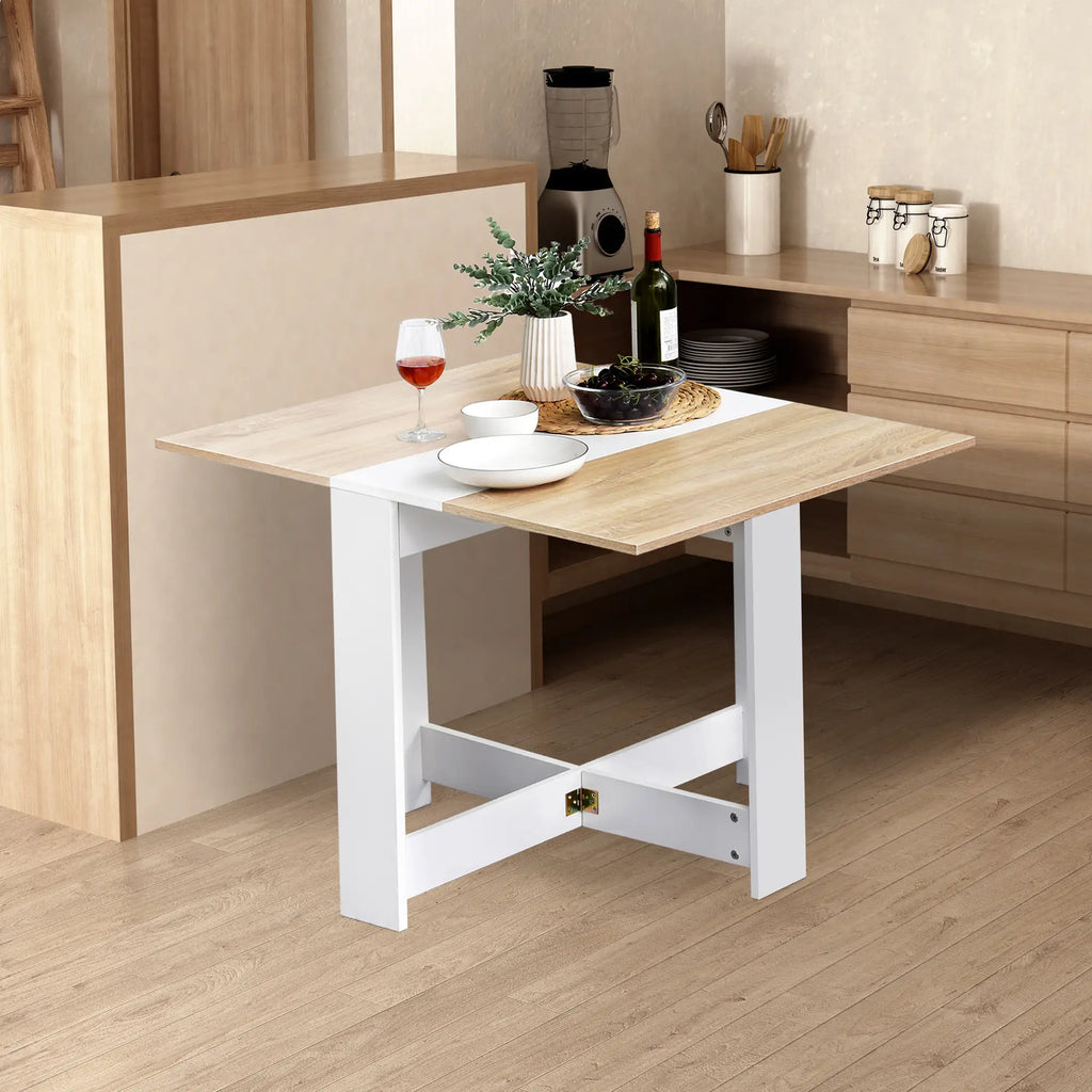 Extendable Dining Table, Folding Wooden Table 103×76×73.5cm White Oak