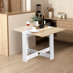 Extendable Dining Table, Folding Wooden Table 103×76×73.5cm White Oak