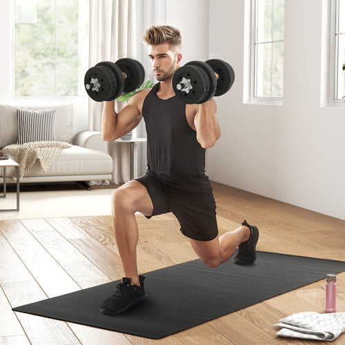 25kg Total Gym Dumbbell Set with 12 Weight Discs and 2 x 2kg Bars, Black