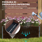 Outdoor Planter with Slatted Espalier for Climbing Plants, 72x38x150cm, Light Brown - Borgè
