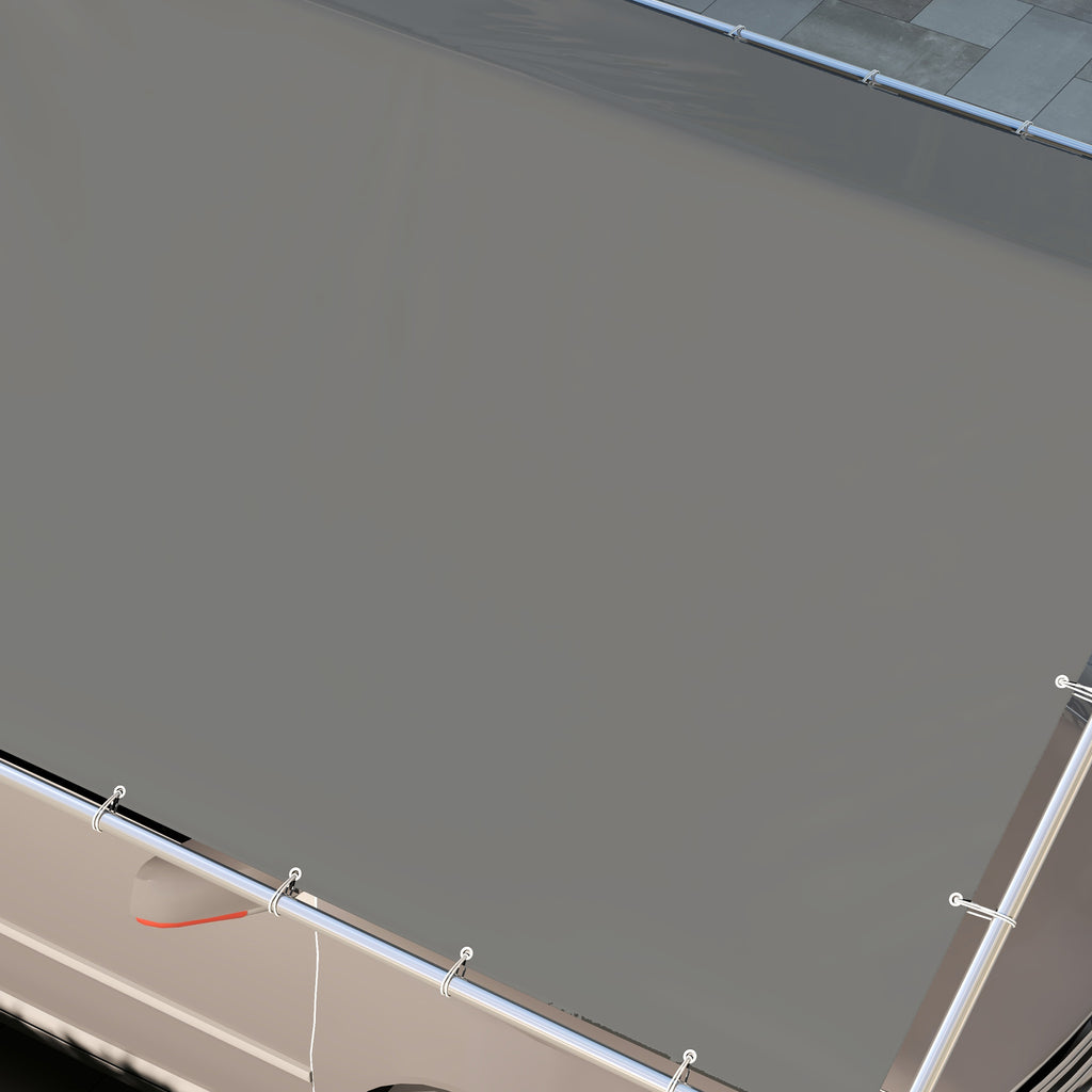 Outsunny 6x3m Dark Grey Anti-UV PE Carport Replacement Cover with Bungee Cords