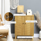 Vintage Style Multipurpose Wooden Cabinet with Two Internal Shelves, 60x30x76cm