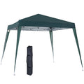 2.4x2.4m Folding Garden Gazebo with Steel Frame and Windproof Ropes, Green - Borge' Group Limited