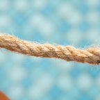 Outdoor Wooden Bridge with Hemp Sides, Fir Wood Structure, 150x58x58.5cm, Orange