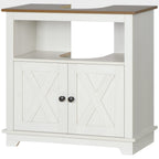 kleankin Bathroom Cabinet Under Sink with 2-Door Cabinet and Open Shelf, Chipboard, 60x30x60 cm - Borgè