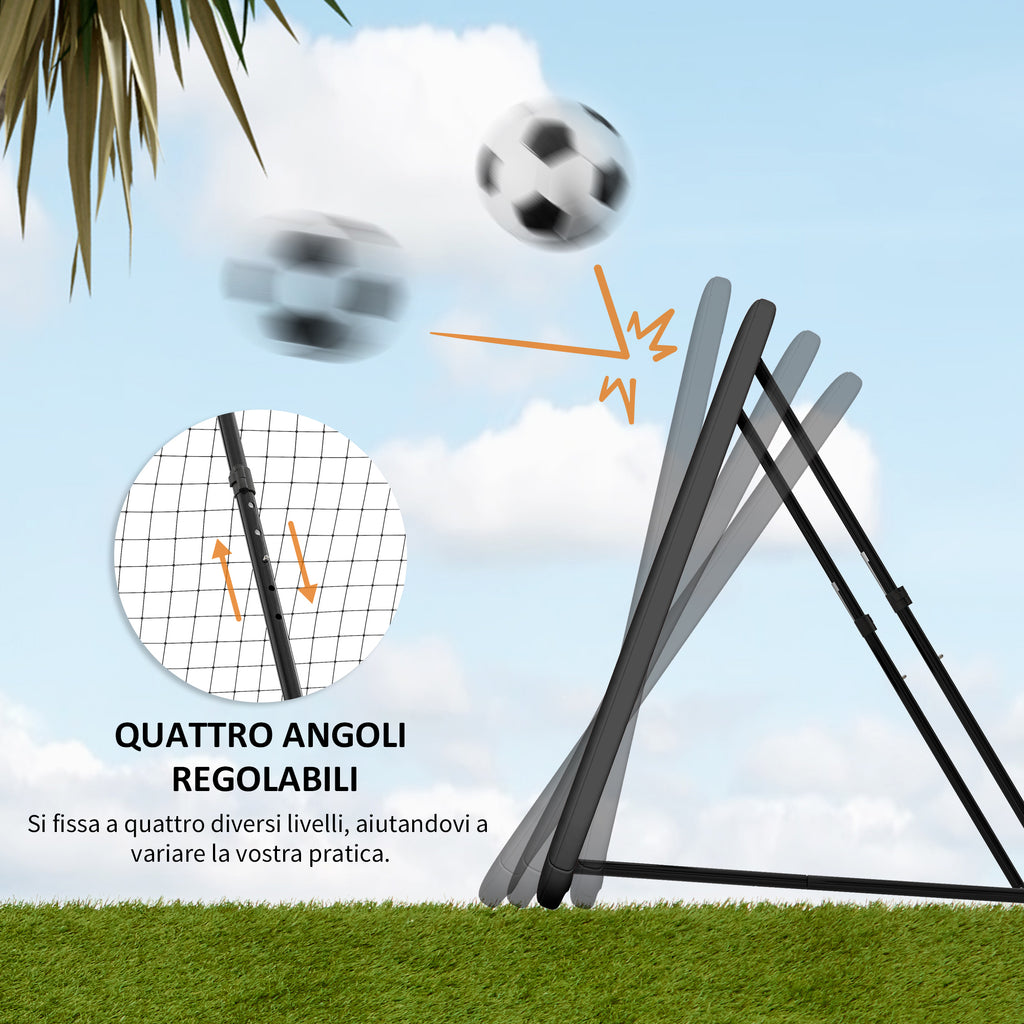 Foldable and Adjustable Outdoor Rebounder for Football, Baseball and Volleyball, 128x118x108-120 cm, Black