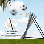 Foldable and Adjustable Outdoor Rebounder for Football, Baseball and Volleyball, 128x118x108-120 cm, Black
