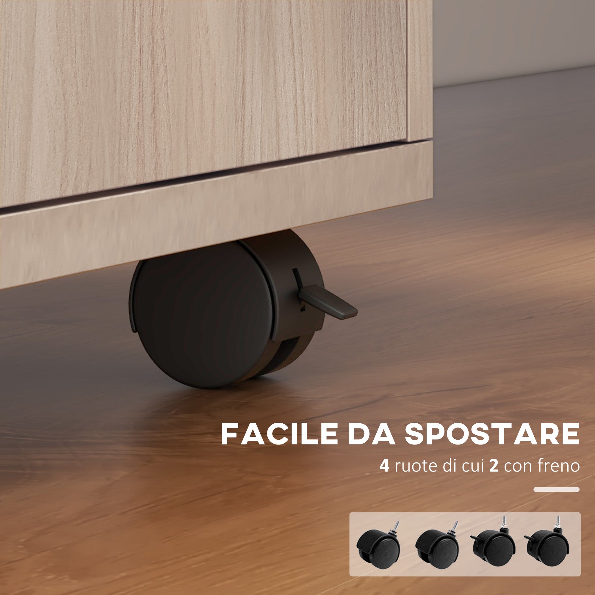 Office Drawer Cabinet Document Holder with Open Shelf and 2 Drawers, in Wood and Metal, 40x35x60 cm, Oak