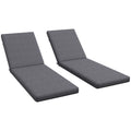 Outsunny Set of 2 Outdoor Chair Cushions with Ties and 2 Pads, in Polyester and Cotton, 190.5 x 58.4 x 7 cm, Grey