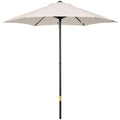 2x2m Round Garden Umbrella with Central Pole in Aluminum and Polyester, Cream
