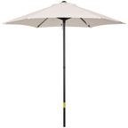 2x2m Round Garden Umbrella with Central Pole in Aluminum and Polyester, Cream