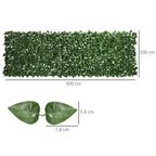 Outsunny Rollable and Waterproof Artificial Hedge, in Silk and PE, 300x100 cm, Dark Green