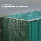 Outsunny 1.5x2m Metal Tool Shed with Base, Sliding Door and Sloped Roof, Green