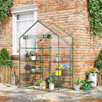 Outsunny Waterproof and UV-Proof PE Garden Greenhouse with Mounting Accessories, 142x73x195 cm, Green