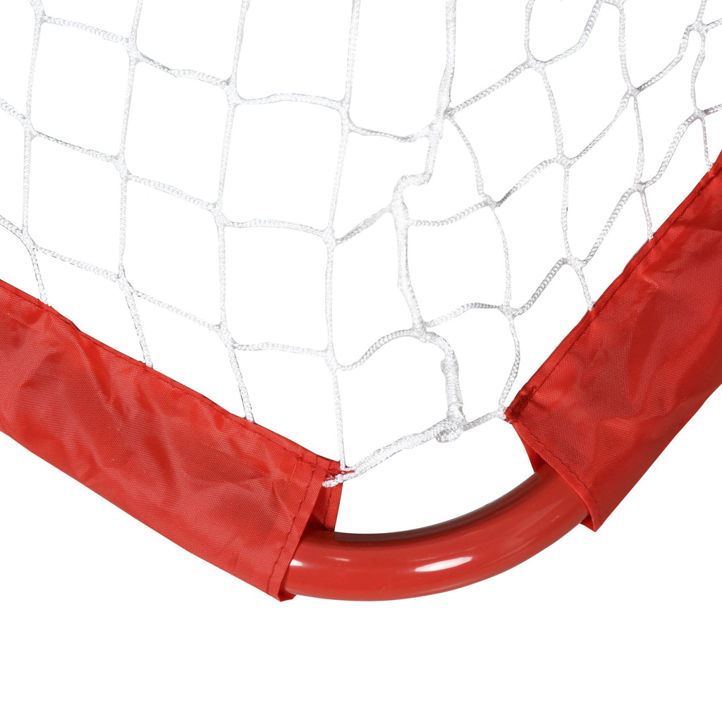 Set of 2 Folding Outdoor Football Goals with 4 Pegs, Steel and Tetrolon, 90x36x60 cm, Red