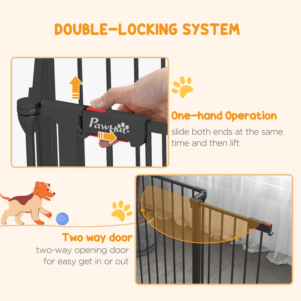 PAWHUT DOG CANCELLINO Folding and modular medium size in metal and plastic, 123x102x90 cm, black - Borgè