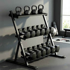 SPORTNOW Weight Rack, 3-Level Adjustable Dumbbell Rack, Steel, Black