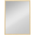 HOMCOM Rectangular Wall Mirror with Hooks, Glass and MDF, 60x80 cm, Wood Color