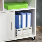 Printer Stand with Drawers, Multipurpose Cabinet for Office and Home, White, 100x35x65cm