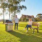 Outsunny 2-Seater Garden Bench with Cast Iron and Fir Wood Slats, 120x57x70 cm, Coffee