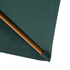 2x3m Garden Umbrella in Lacquered Wood and Bamboo with Removable Cover, Dark Green