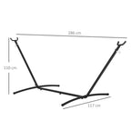Adjustable Hammock Support Frame Max. 120kg 280x120x110cm Black