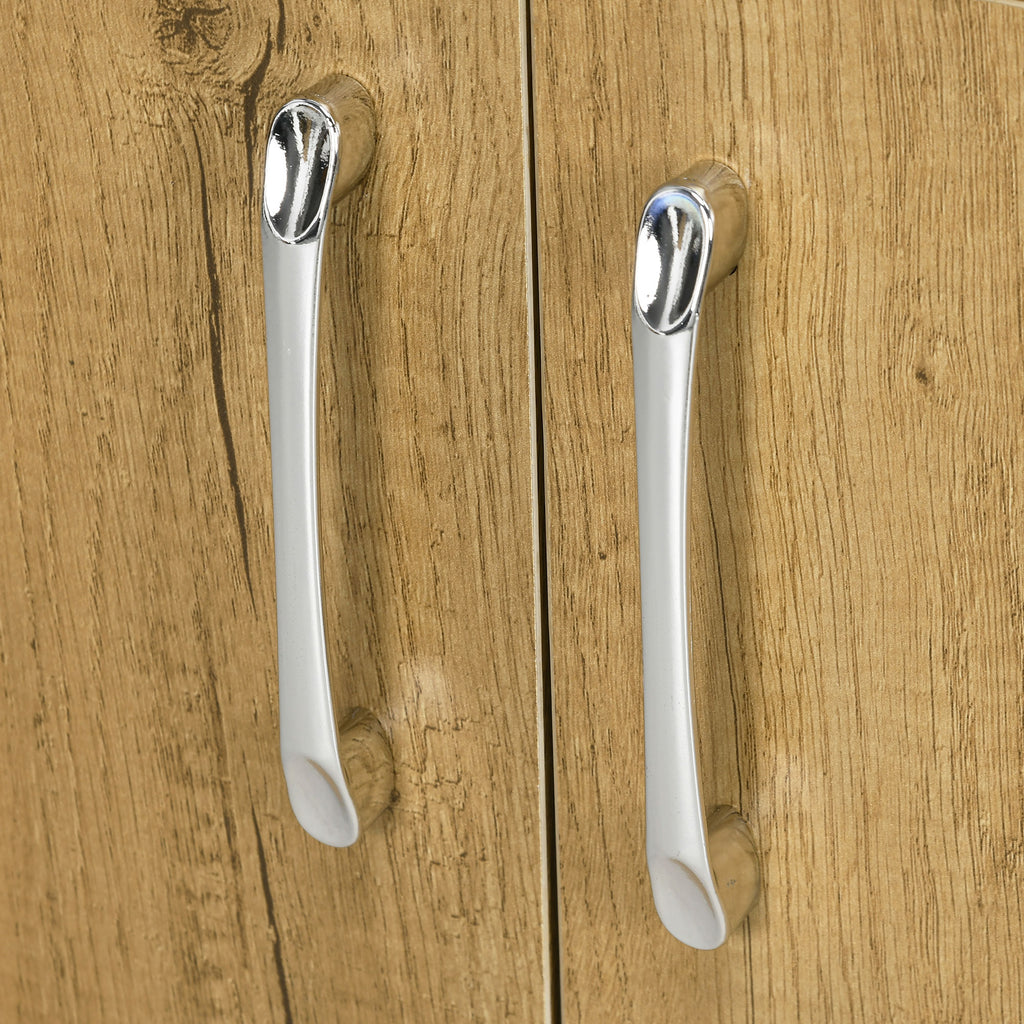 Bathroom Cabinet with 2 Doors and 2 Wooden Shelves, Natural Color