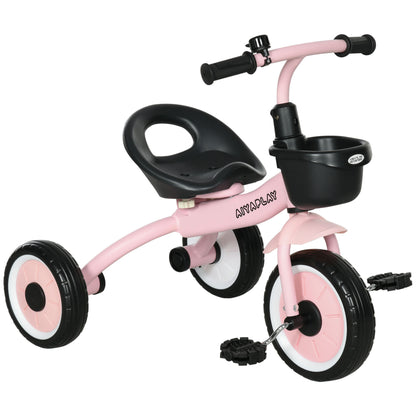 Children's Tricycle for 2-5 Years with Adjustable Seat and Bell, 70.5x50x58cm, Pink