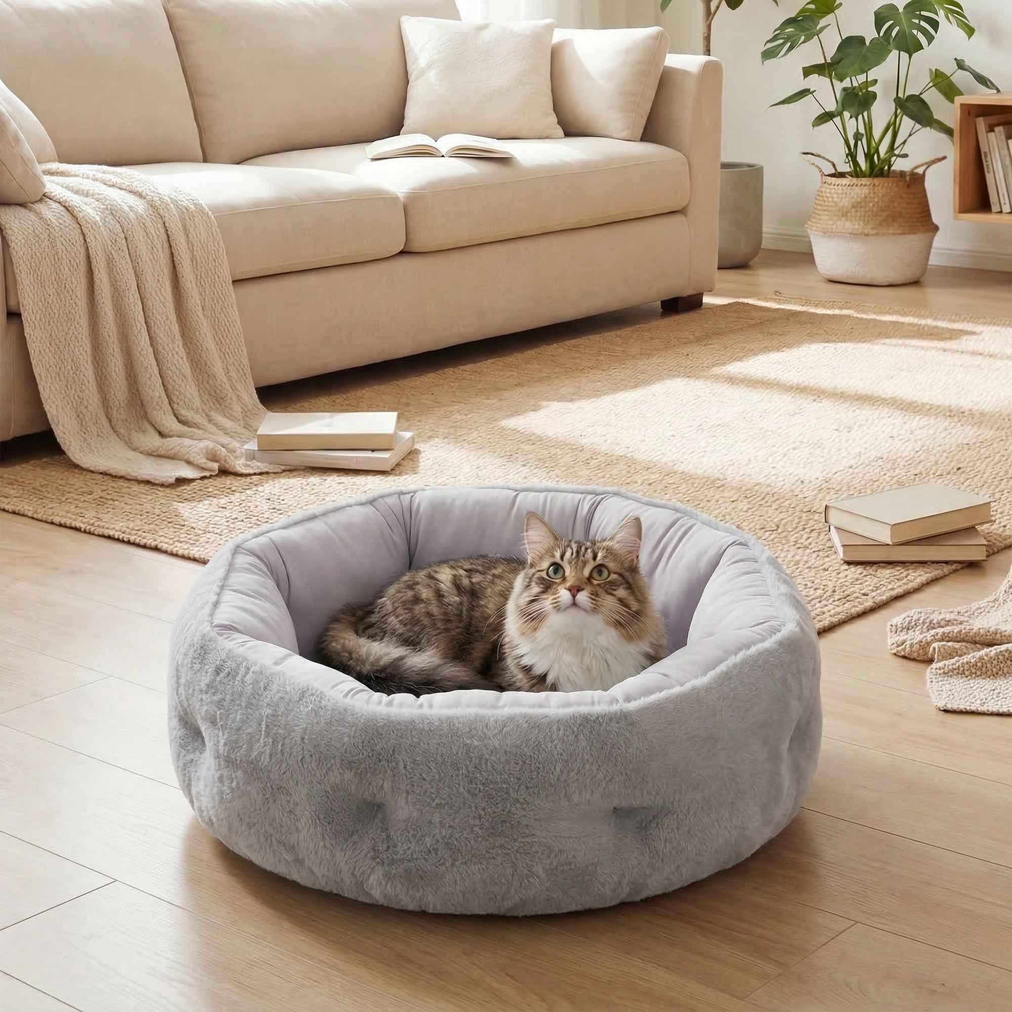 PawHut Reversible Cat Bed, Indoor Small Dog Bed