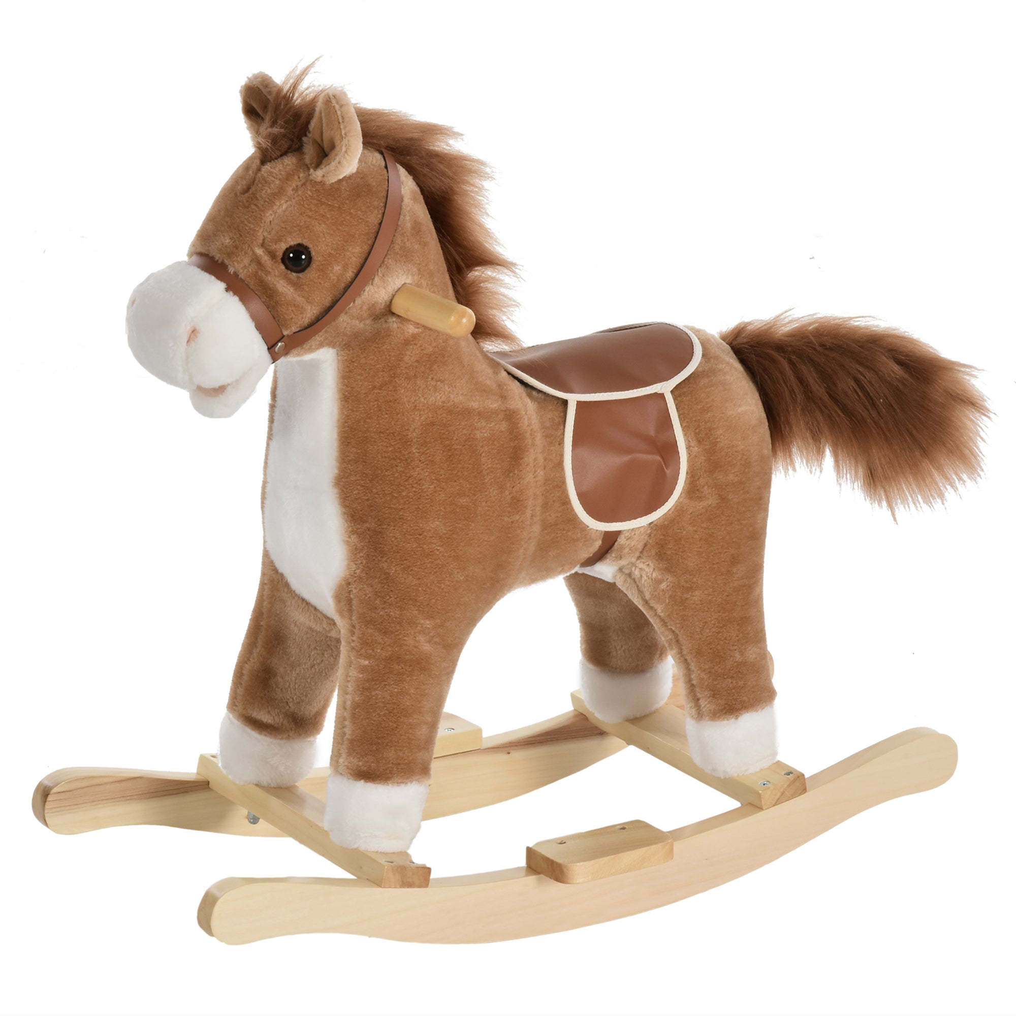 Rocking Horse Toy with Realistic Sounds for Babies 36-72 Months, Includes 2 AA Batteries, Brown