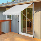 Outsunny 2x1.5m Outdoor Roller Awning with Crank, Adjustable Height and Angle, White
