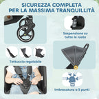 Baby Stroller for 0-3 Years Old, Foldable and Lightweight with Adjustable Backrest, Canopy, Basket, Dark Grey