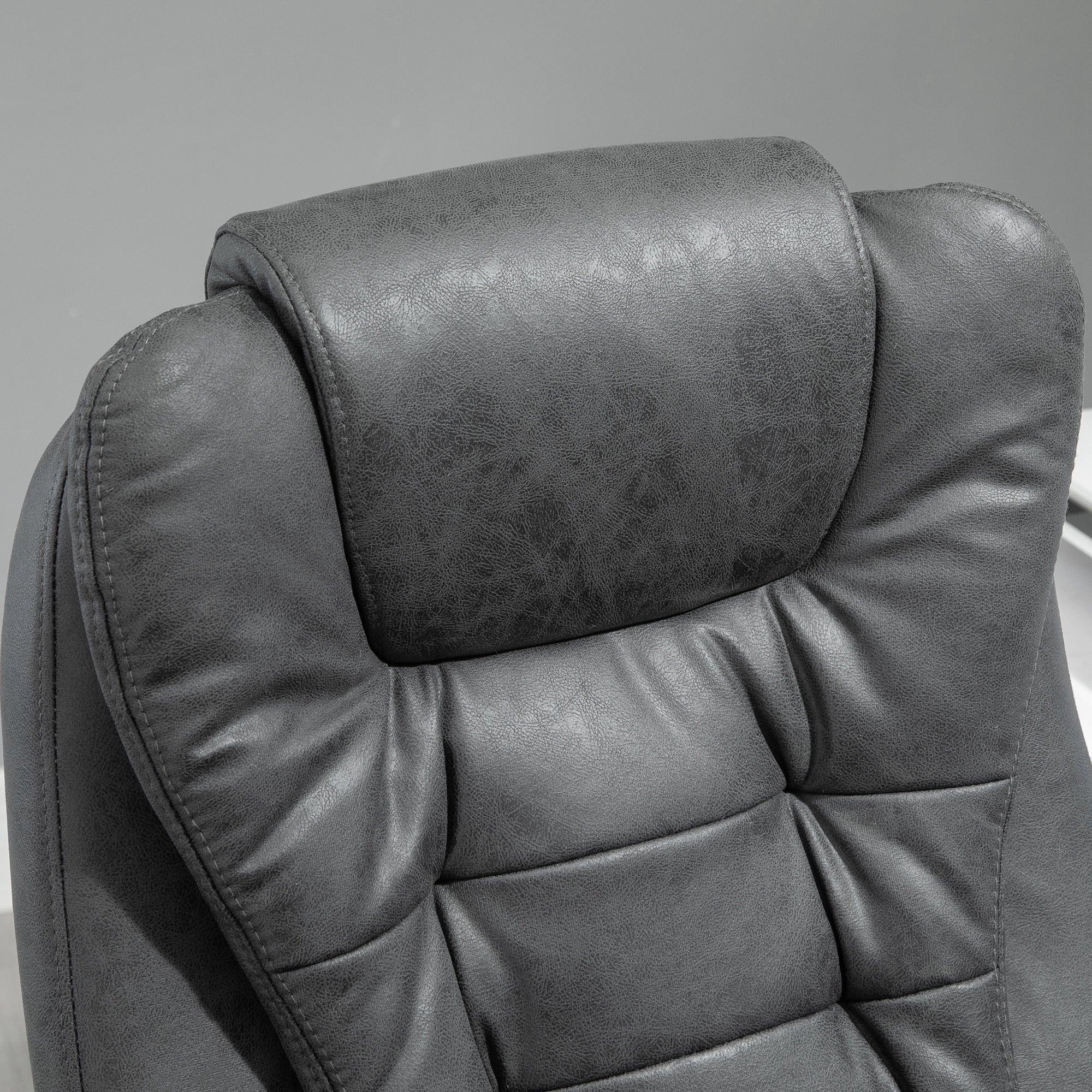 View of the massacle and reclining office armchair with adjustable heating and height, gray - Borgè