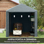 Tool Storage and Garage Tent for Bikes and Motorcycles with Anti-UV Cover, 1.6x2m, Dark Grey