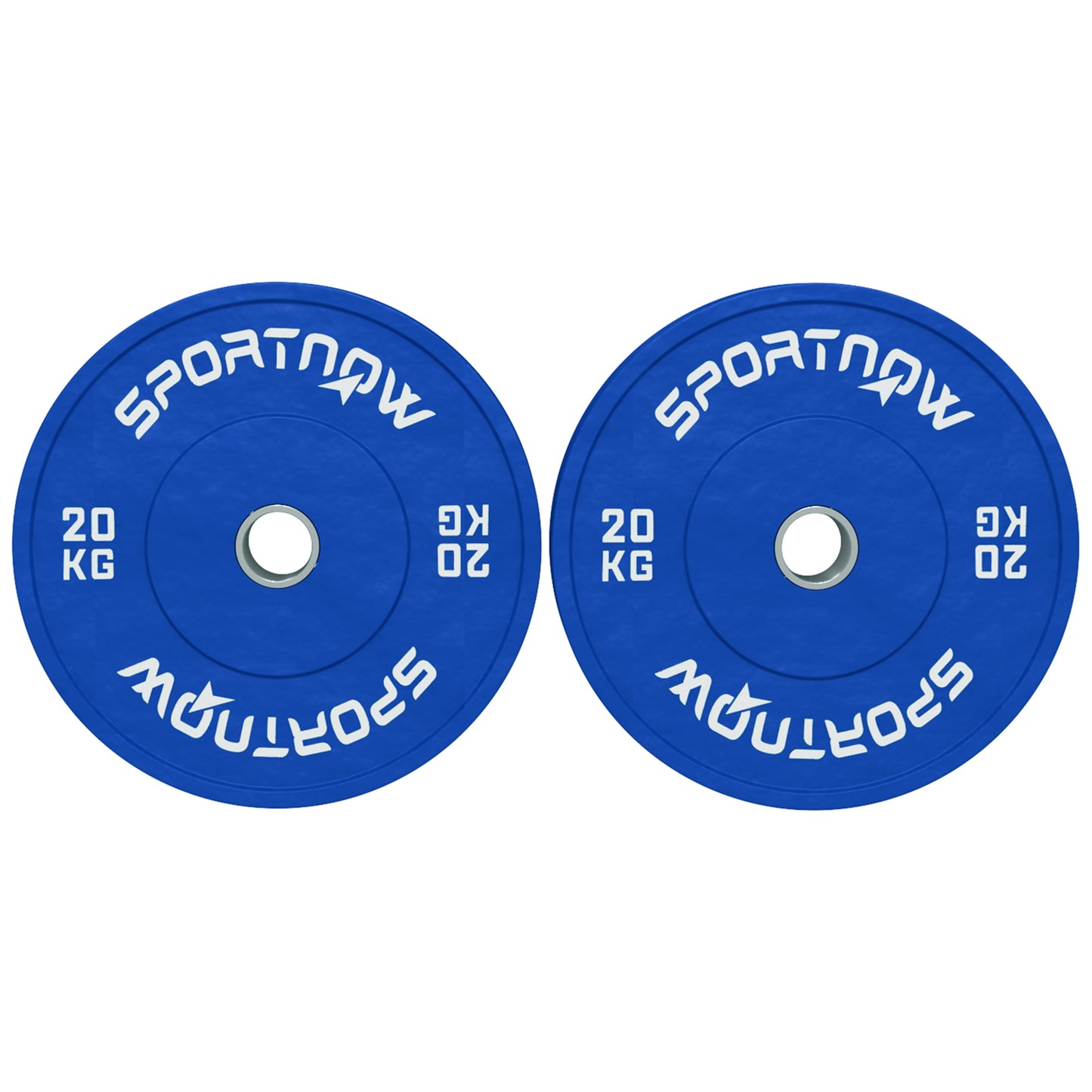 20kg Weight Plates Set 20kg Rubber with 2"/5cm Hole for Dumbbells and Barbells, Blue