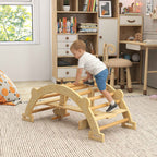 AIYAPLAY Montessori Wooden Arch for Children 2-4 Years Old Convertible into a Rocking Chair 110x52x45 cm, Wood Color