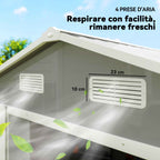 Outsunny Tool Shed with Sliding Doors and 4 Air Vents, Steel and PP, 196x236x208 cm, Light Grey