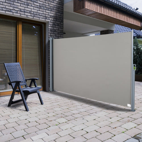 3x1.6m Aluminum and Waterproof Anti-UV Polyester Side and Roll-Up Awning for Wind/Privacy