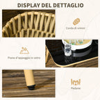 Outdoor lounge with 2-seater sofa, 2 armchairs with cushions and glass table - Borgè