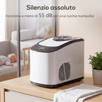 Ice Cream Maker with Built-in Compressor 1.5L, Soft and Hard Modes, Auto-Keep Cold Function, White