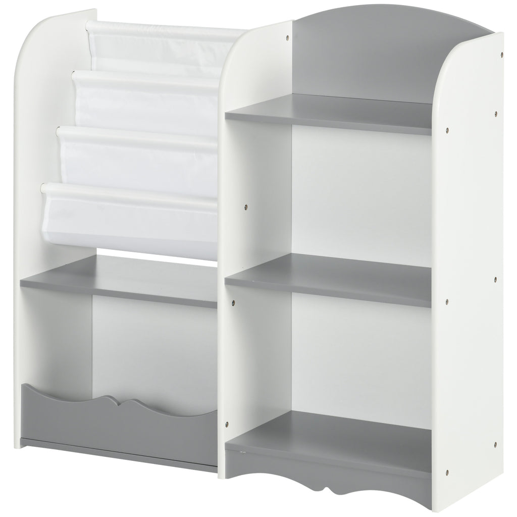 Zonekiz shepherd's shelf for children with wooden shelves, 85x26x84cm, gray - Borgè