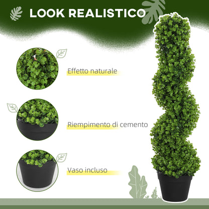 Artificial Eucalyptus Spiral Plant with Pot Included for Indoor and Outdoor, Height 90 cm, Green