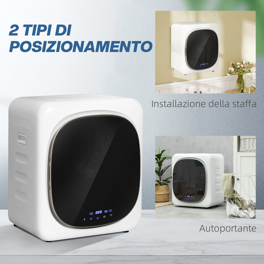 4kg Load Air Dryer with Timer and Smart Program, Stainless Steel and ABS, 48x40x56 cm, White