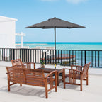 Garden Umbrella 2x2 m with 6 Ribs with Air Vent, in Aluminium, Metal and Dark Gray Polyester