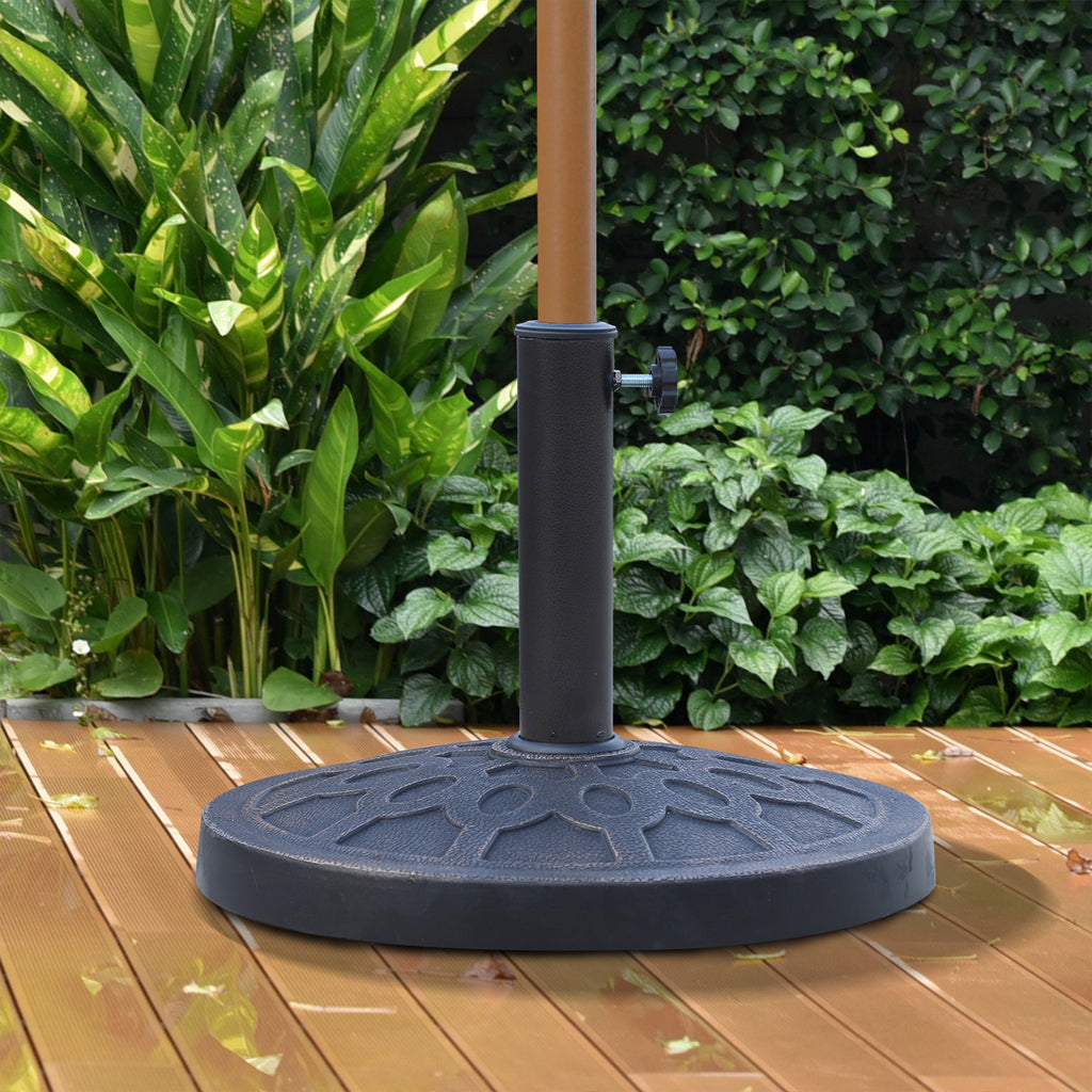 Round Umbrella Base for Ø38 and Ø48 mm Poles, in Resin and Steel, Ø45 cm, Bronze