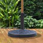 Round Umbrella Base for Ø38 and Ø48 mm Poles, in Resin and Steel, Ø45 cm, Bronze