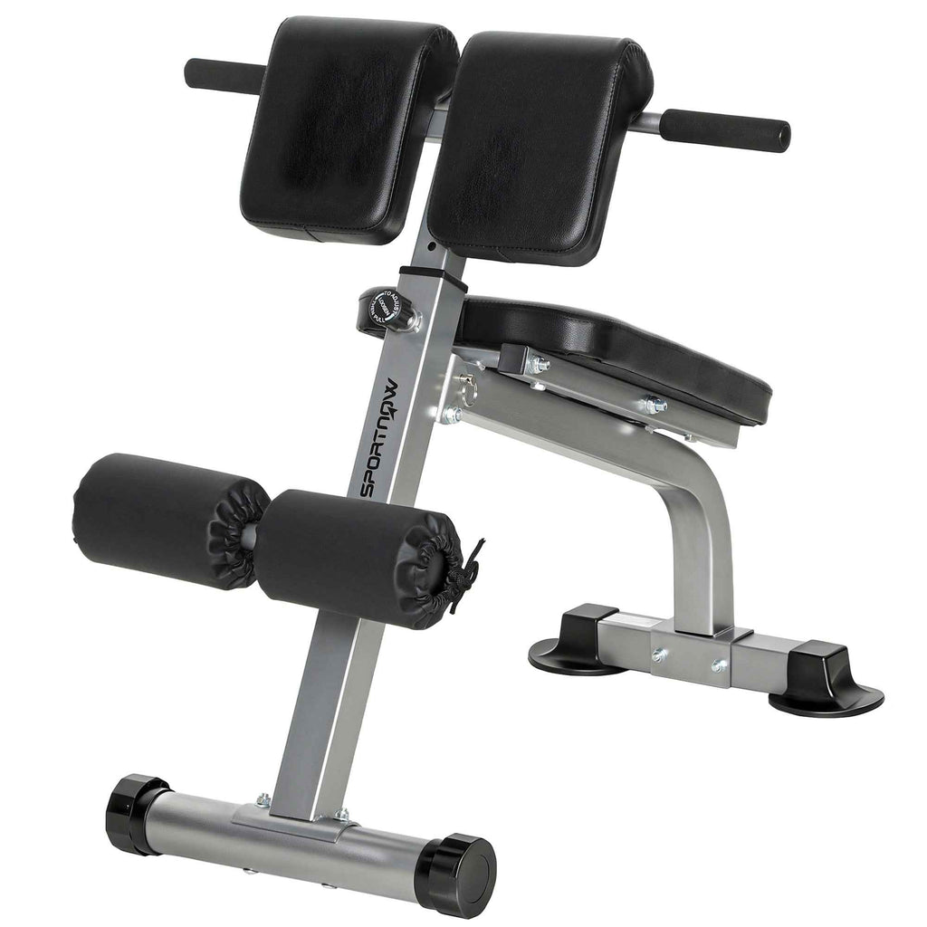 SPORTNOW Adjustable and Foldable Multifunctional Roman Bench, 150 kg Capacity, Silver