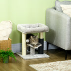 Cat Tree with Cat Bed, Platform, Brush and Sisal Pole, 40x40x48 cm, Grey